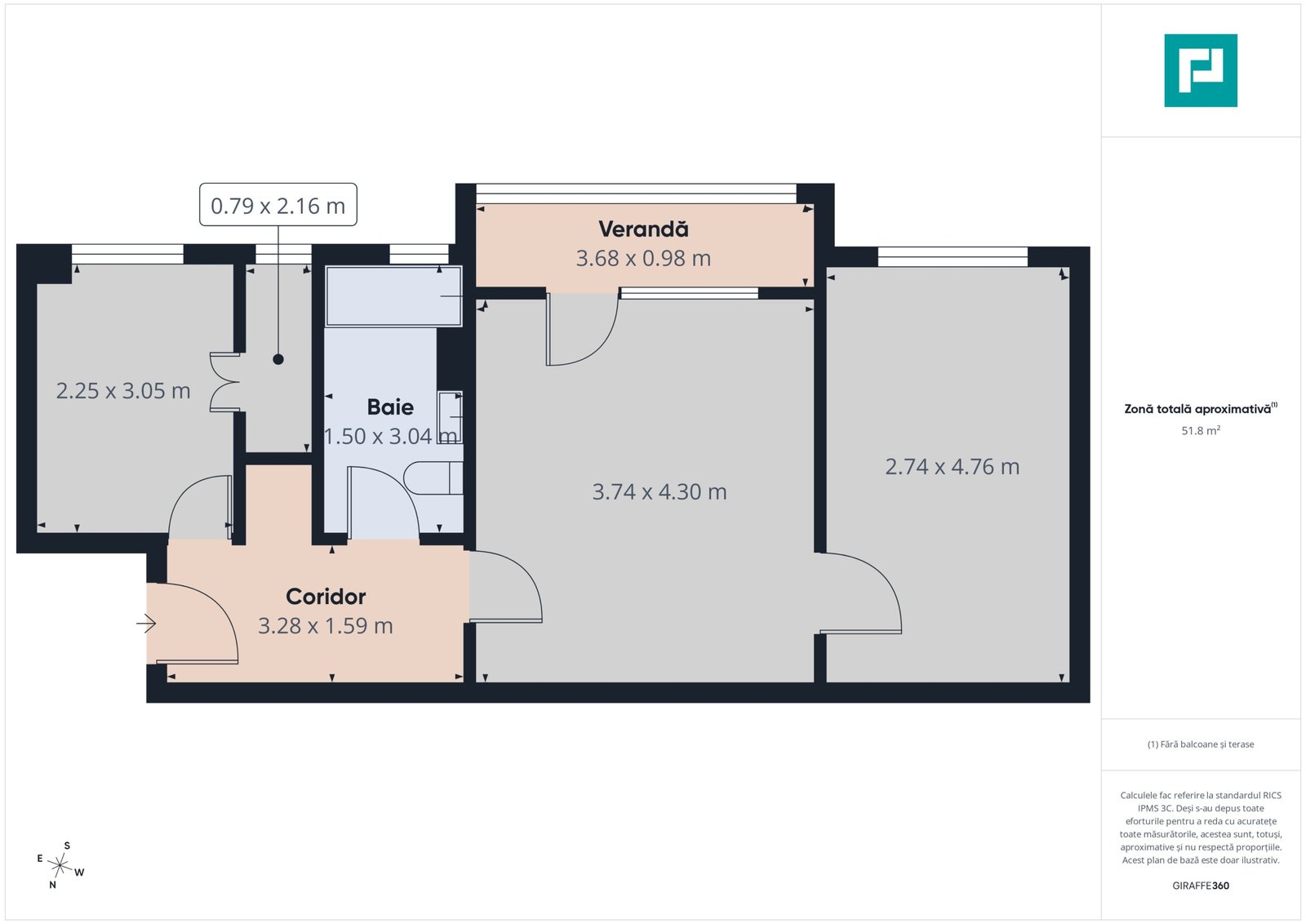 Apartament 2 camere – Rogerius