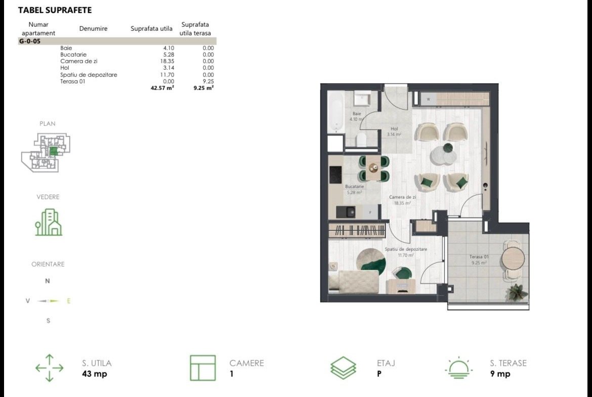 COM 0% Apartament nou cu 2 camere | Denya Forest