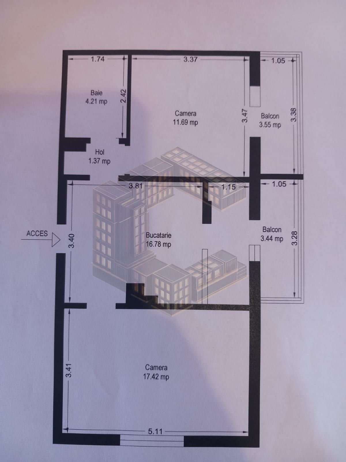 Apartament cu 2 camere, decomandat, de vanzare, zona Aradului