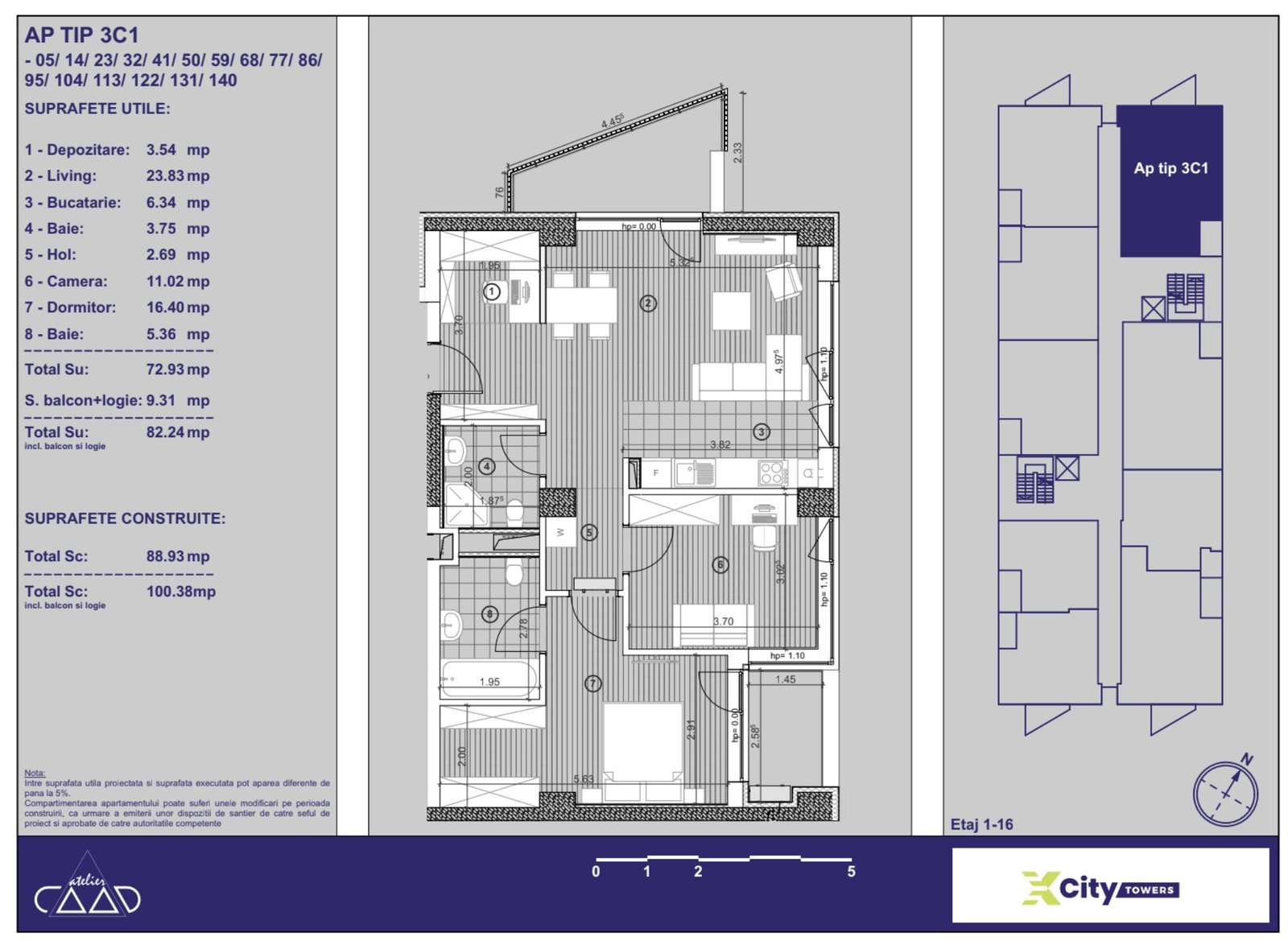 Apartament NOU, cu 3 camere în Timișoara, la XCity